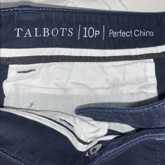 Women’s Talbots Navy Perfect Chino Pants Size 10P EUC - Picture 7 of 8